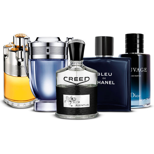 5 Parfüm Készlet – Azzaro Wanted, Invictus, Creed Aventus, Bleu de Chanel és Sauvage [100 ml mindegyik]