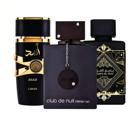 3 Parfüm Készlet | Club de Nuit Intense Man + Lattafa Asad + Oud for Glory 100 ml
