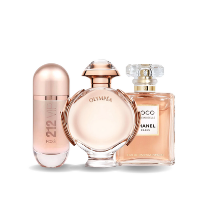 3 Parfüm Készlet | 212 VIP ROSÉ, OLYMPÉA, COCO MADEMOISELLE 100 ml
