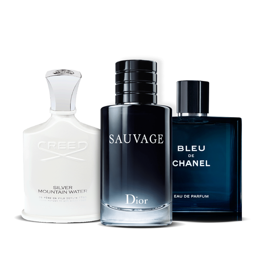 3 Parfüm Készlet | Creed Silver + Sauvage Dior + Bleu de Chanel 100 ml