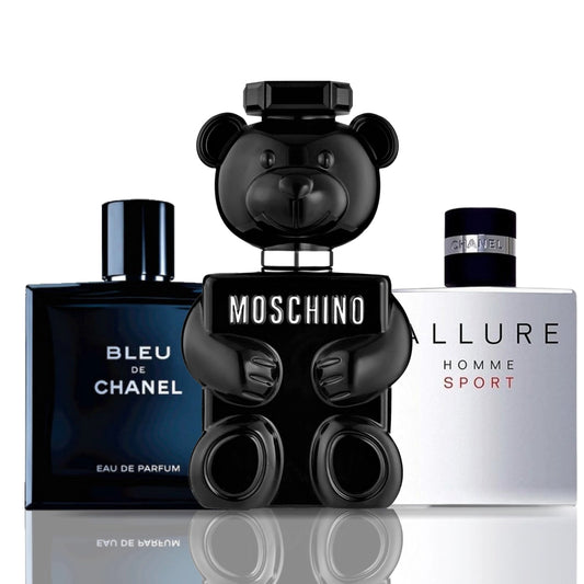 3 Parfüm Készlet | Moschino Toy Boy + Bleu de Chanel + Allure Homme Sport 100 ml