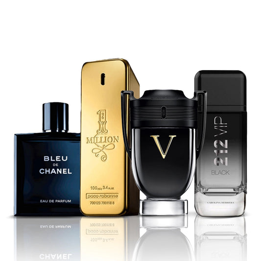 4 Parfüm Készlet | Bleu de Chanel + One Million + Invictus Victory + 212 VIP Black 100 ml